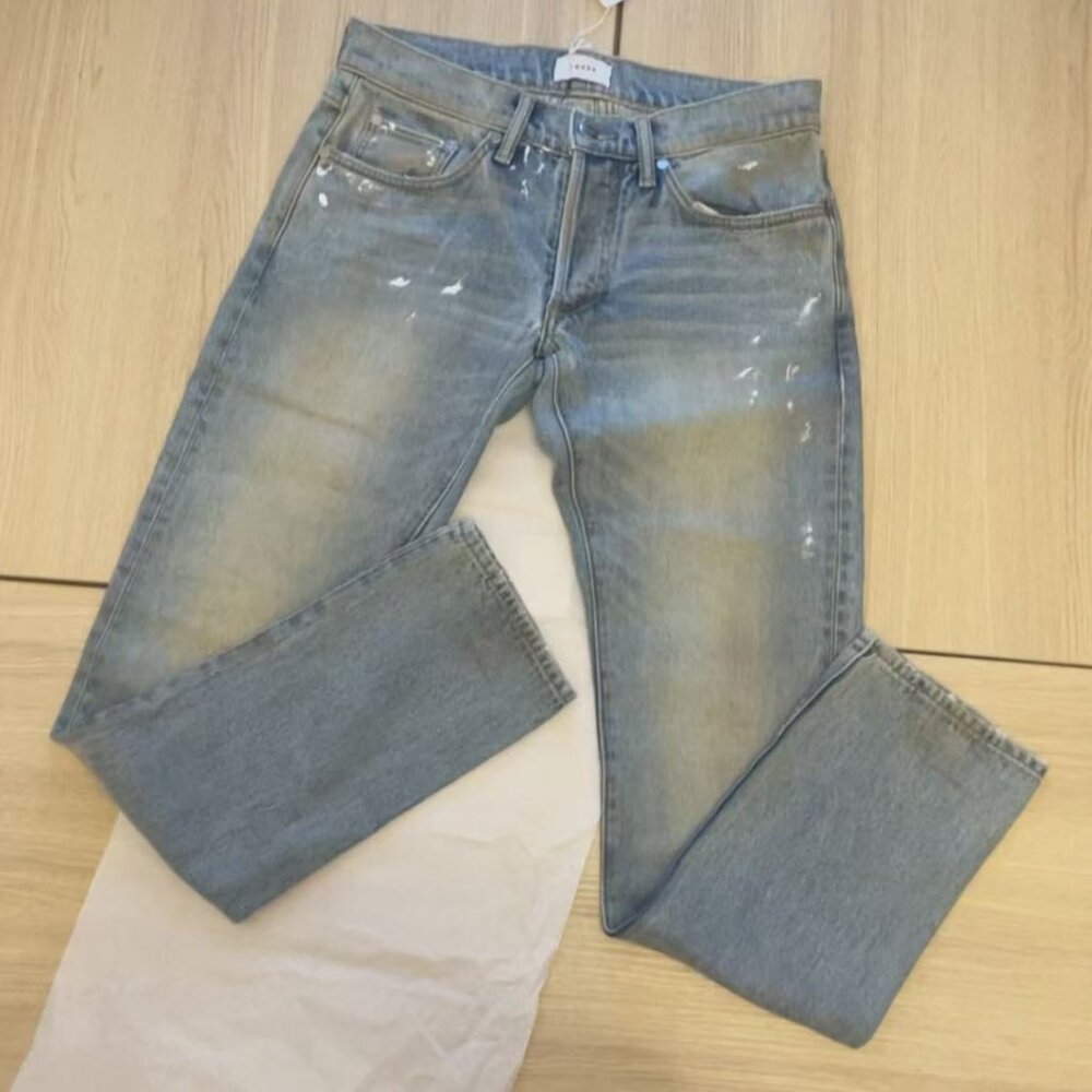 Rhude slim fit jeans with splattered paint effect Size 29 RHFW21DP04012032
